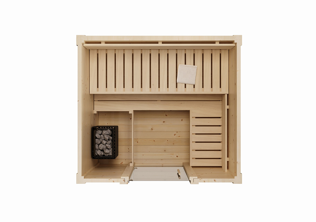 SAUNA BURICOのの内装。斜め上から